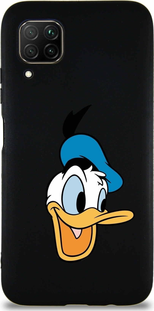 Huawei P40 Lite Soft Premier Kapak Donald Duck-A Tasarımlı Silikon Kılıf - Siyah