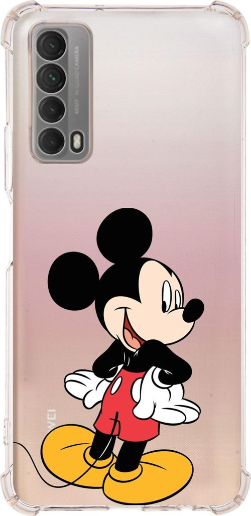 Huawei P Smart 2021 Köşe Korumalı Antişok Kapak Mickey Mouse Tasarımlı Şeffaf Kılıf