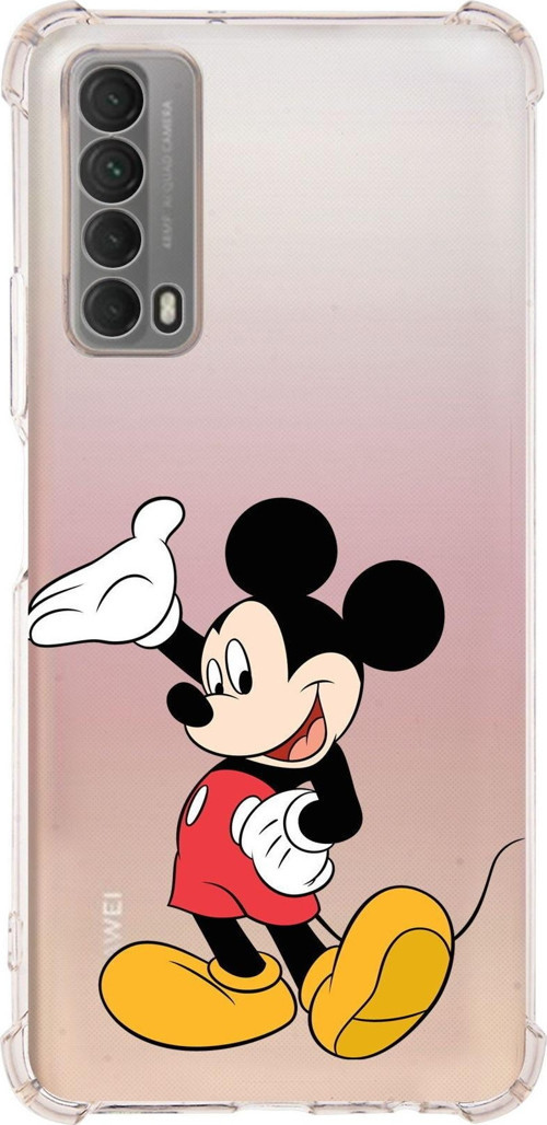 Huawei P Smart 2021 Köşe Korumalı Antişok Kapak Mickey Mouse Tasarımlı Şeffaf Kılıf