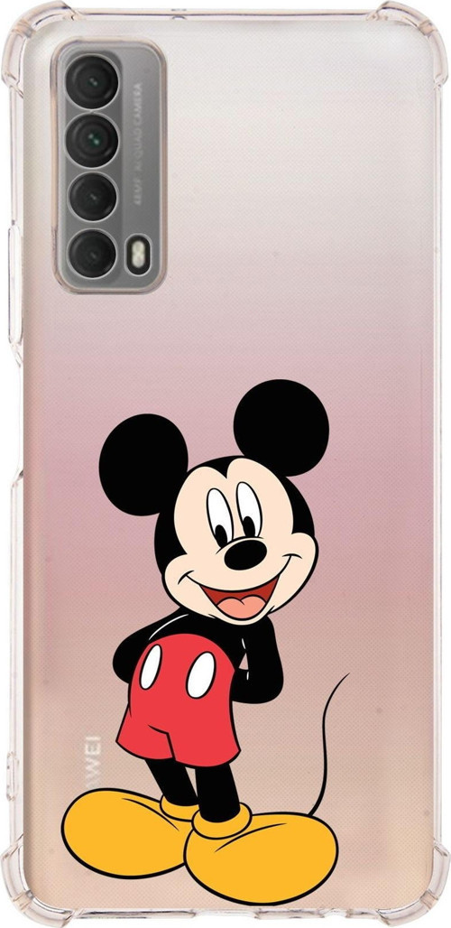 Huawei P Smart 2021 Köşe Korumalı Antişok Kapak Mickey Mouse Tasarımlı Şeffaf Kılıf
