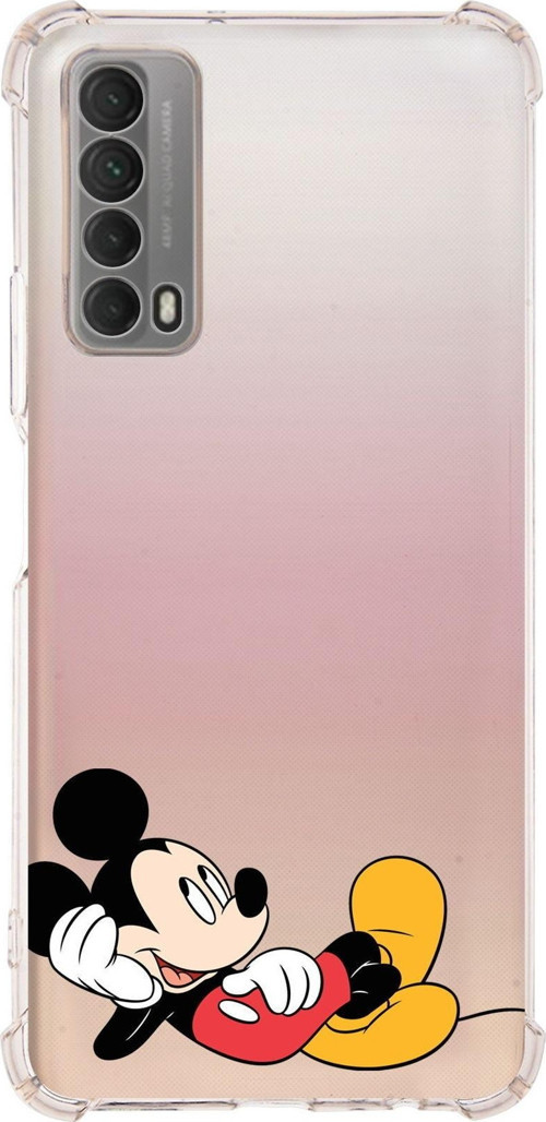 Huawei P Smart 2021 Köşe Korumalı Antişok Kapak Mickey Mouse Tasarımlı Şeffaf Kılıf