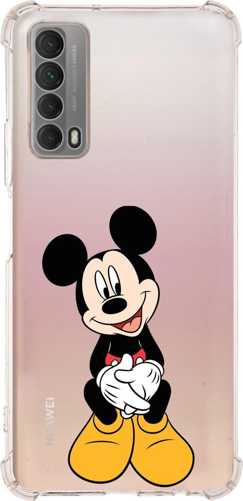 Huawei P Smart 2021 Köşe Korumalı Antişok Kapak Mickey Mouse Tasarımlı Şeffaf Kılıf