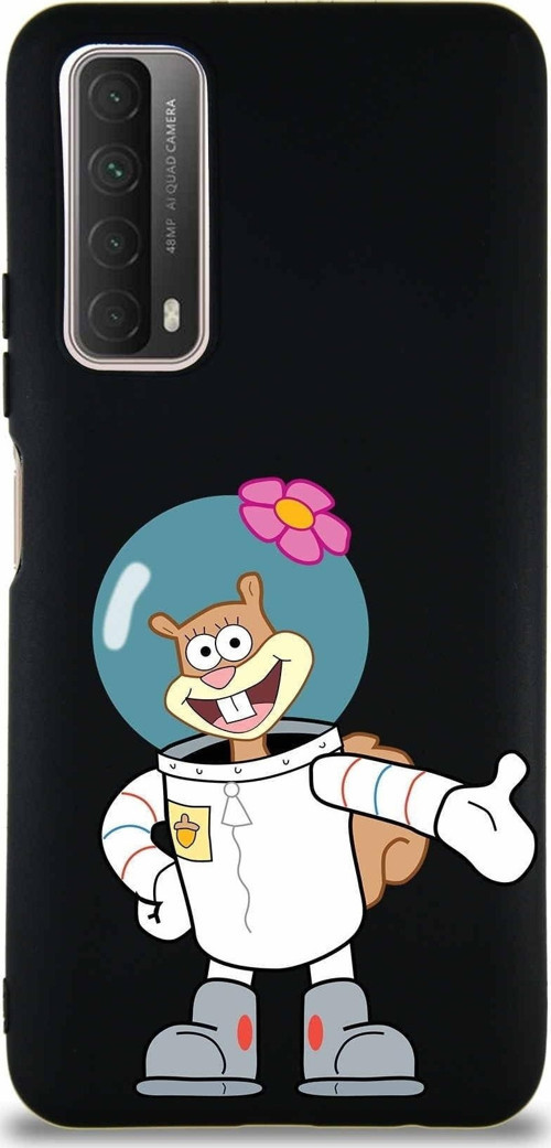 Huawei P Smart 2021 Soft Premier Kapak Sandy Tasarımlı Silikon Kılıf - Siyah
