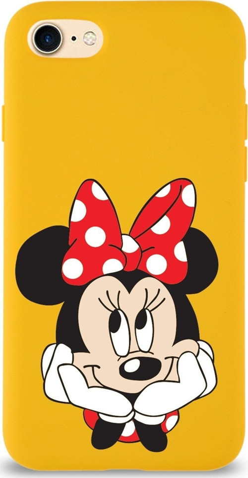 Iphone Se 2020 Lansman Kılıf Minnie Mouse Tasarımlı Altı Kapalı Içi Kadife Kaplı Kapak