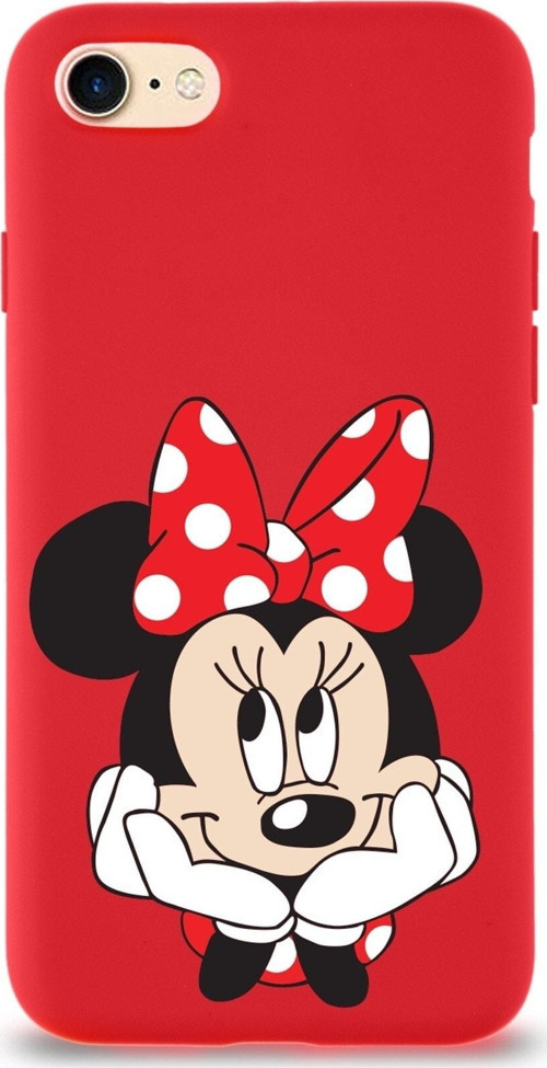 Iphone Se 2020 Uyumlu Lansman Kılıf Minnie Mouse Tasarımlı Altı Kapalı Içi Kadife Kaplı Kapak