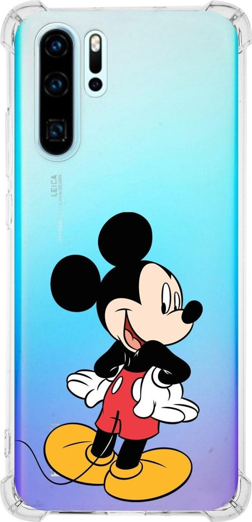 Huawei P30 Pro Köşe Korumalı Antişok Kapak Mickey Mouse Tasarımlı Şeffaf Kılıf
