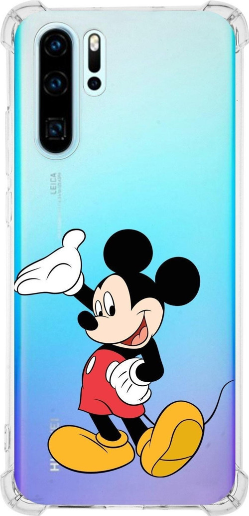Huawei P30 Pro Köşe Korumalı Antişok Kapak Mickey Mouse Tasarımlı Şeffaf Kılıf