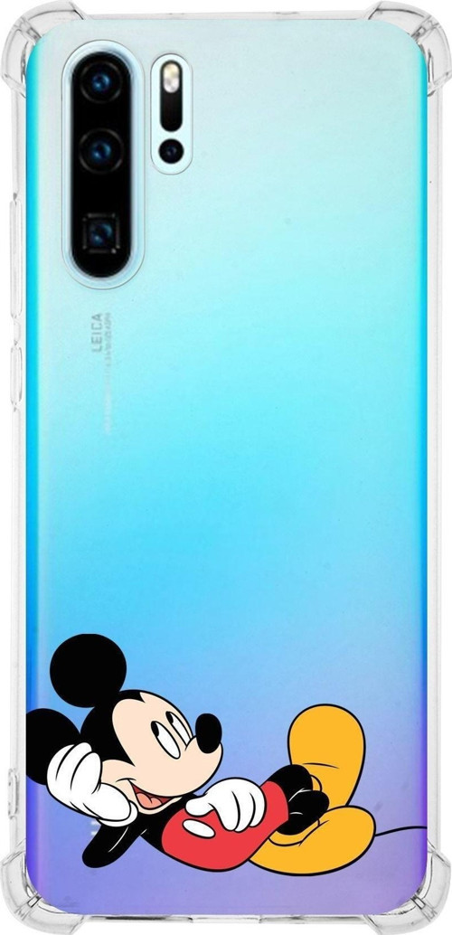 Huawei P30 Pro Köşe Korumalı Antişok Kapak Mickey Mouse Tasarımlı Şeffaf Kılıf