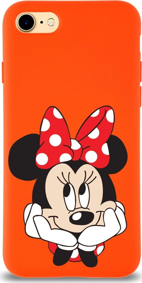Iphone Se 2020 Lansman Kılıf Minnie Mouse Tasarımlı Altı Kapalı Içi Kadife Kaplı Kapak