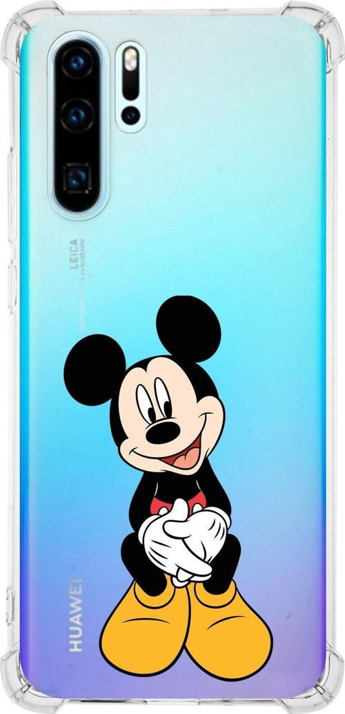 Huawei P30 Pro Köşe Korumalı Antişok Kapak Mickey Mouse Tasarımlı Şeffaf Kılıf