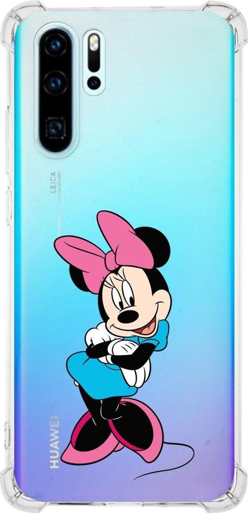 Huawei P30 Pro Köşe Korumalı Antişok Kapak Minnie Mouse Tasarımlı Şeffaf Kılıf