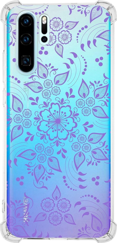 Huawei P30 Pro Köşe Korumalı Antişok Kapak Nostalji Desen Tasarımlı Şeffaf Kılıf