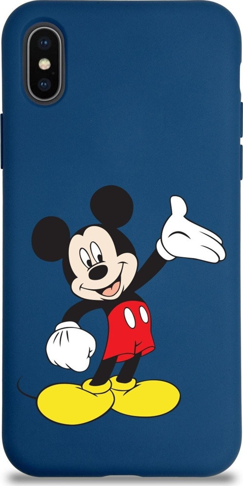 Iphone Xs Max Uyumlu Lansman Kılıf Mickey Mouse Tasarımlı Altı Kapalı Içi Kadife Kaplı Kapak