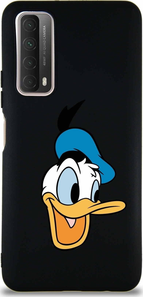 Huawei Y7A Soft Premier Kapak Donald Duck-A Tasarımlı Silikon Kılıf - Siyah