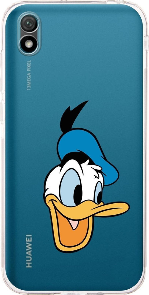 Huawei Y5 2019 Kamera Korumalı Kapak Donald Duck Tasarımlı Şeffaf Kılıf