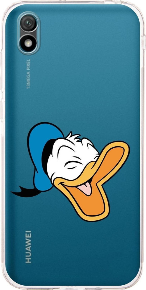 Huawei Y5 2019 Kamera Korumalı Kapak Donald Duck Tasarımlı Şeffaf Kılıf