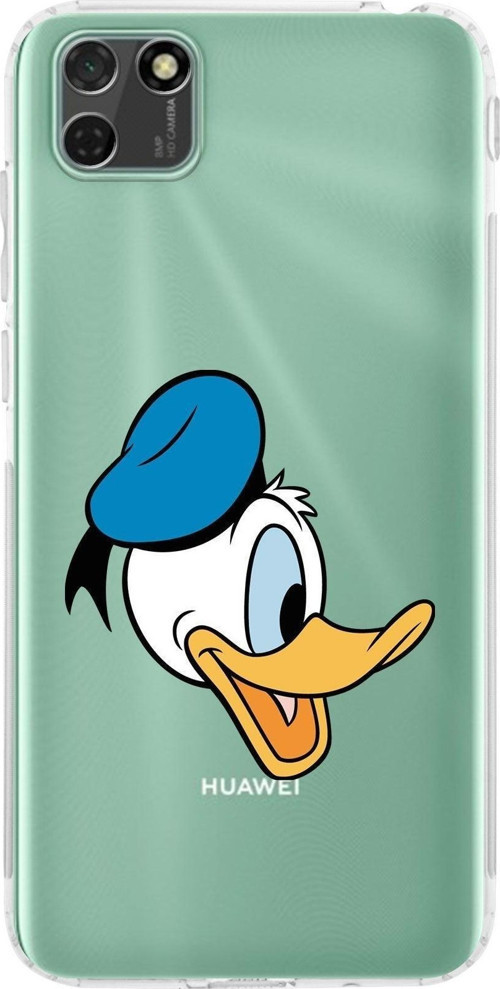 Huawei Y5 P Kamera Korumalı Kapak Donald Duck Tasarımlı Şeffaf Kılıf