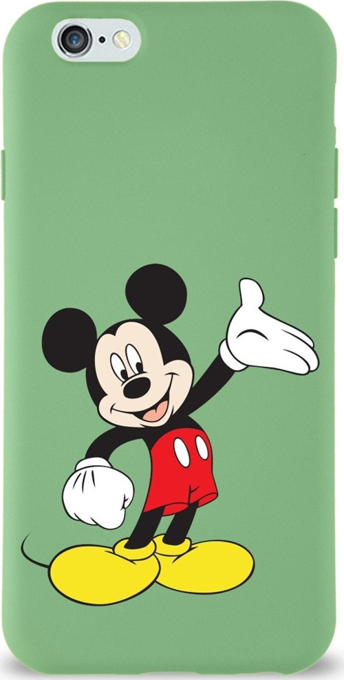Iphone 6S Plus Lansman Uyumlu Mickey Mouse Tasarımlı Altı Kapalı Içi Kadife Kaplı Kapak