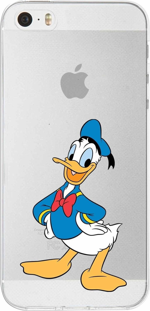 Iphone 5Se Uyumlu Kapak Donald Duck Tasarımlı Şeffaf Silikon Kılıf