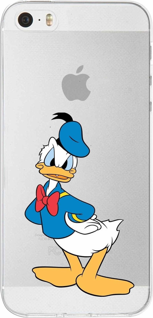 Iphone 5Se Uyumlu Kapak Donald Duck Tasarımlı Şeffaf Silikon Kılıf