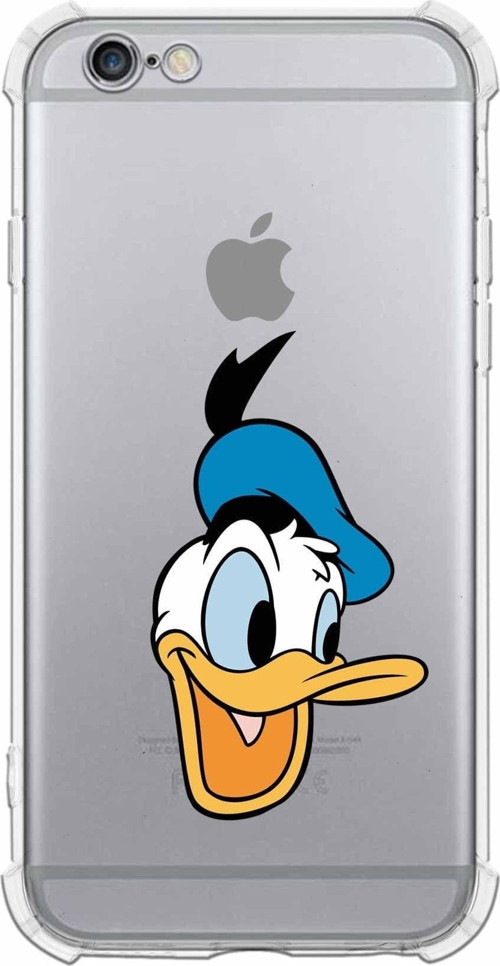 Iphone 6 Plus Uyumlu Köşe Korumalı Antişok Kapak Donald Duck Tasarımlı Şeffaf Kılıf