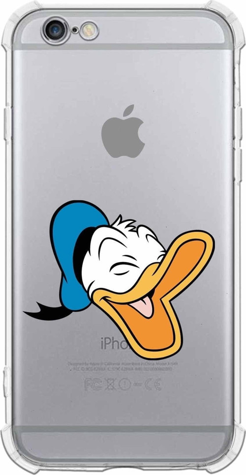 Iphone 6 Uyumlu Köşe Korumalı Antişok Kapak Donald Duck Tasarımlı Şeffaf Kılıf