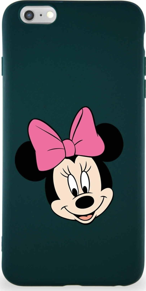 Iphone 6S Plus Uyumlu Soft Premier Kapak Minnie Mouse-C Tasarımlı Silikon Kılıf - Yeşil