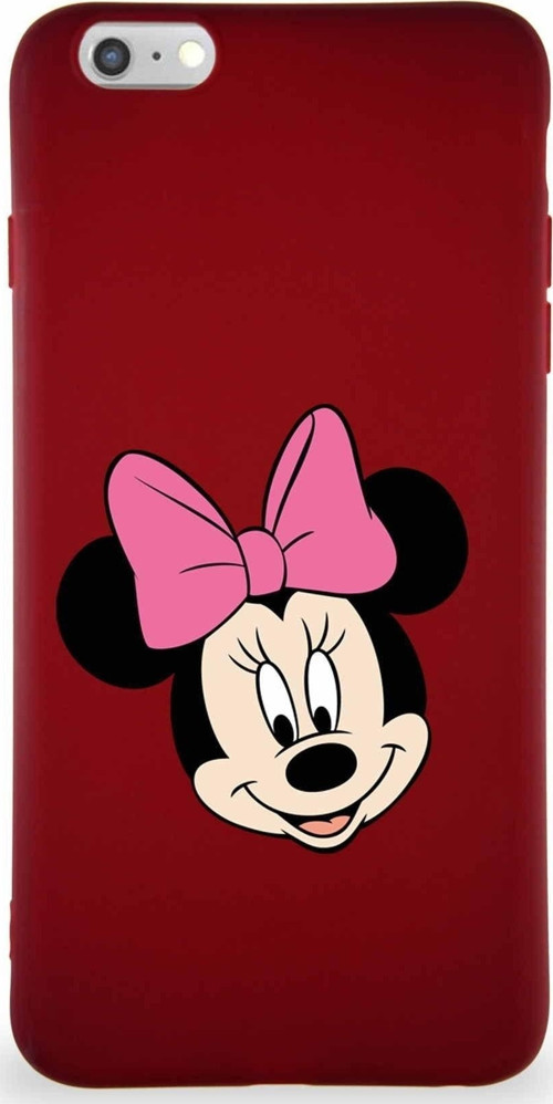 Iphone 6S Plus Uyumlu Soft Premier Kapak Minnie Mouse-C Tasarımlı Silikon Kılıf - Mürdüm
