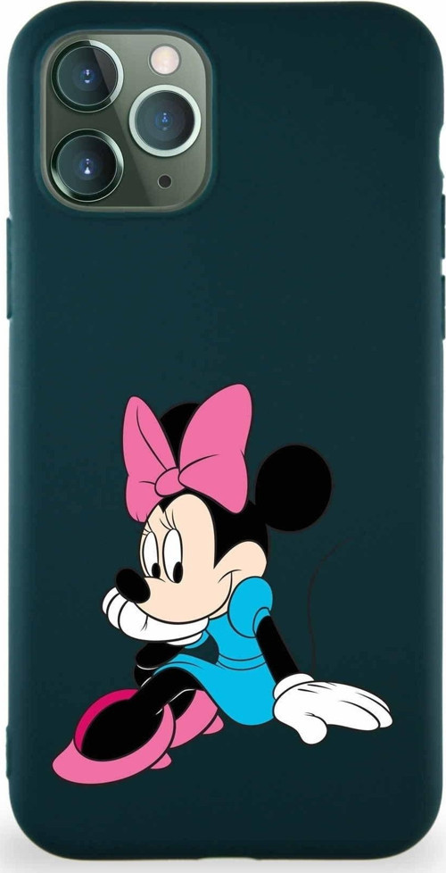 Iphone 11 Pro Uyumlu Soft Premier Kapak Minnie Mouse-E Tasarımlı Silikon Kılıf - Yeşil