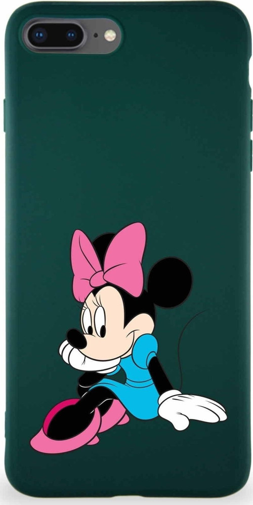 Iphone 7 Plus Soft Premier Kapak Minnie Mouse-E Tasarımlı Silikon Kılıf - Yeşil