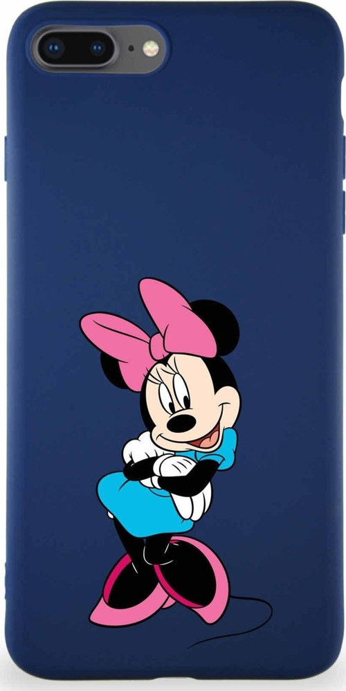Iphone 7 Plus Uyumlu Soft Premier Kapak Minnie Mouse-D Tasarımlı Silikon Kılıf - Lacivert