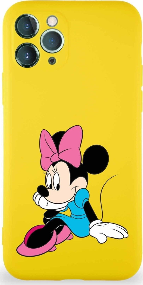 Iphone 11 Pro Uyumlu Soft Premier Kapak Minnie Mouse-E Tasarımlı Silikon Kılıf - Sarı