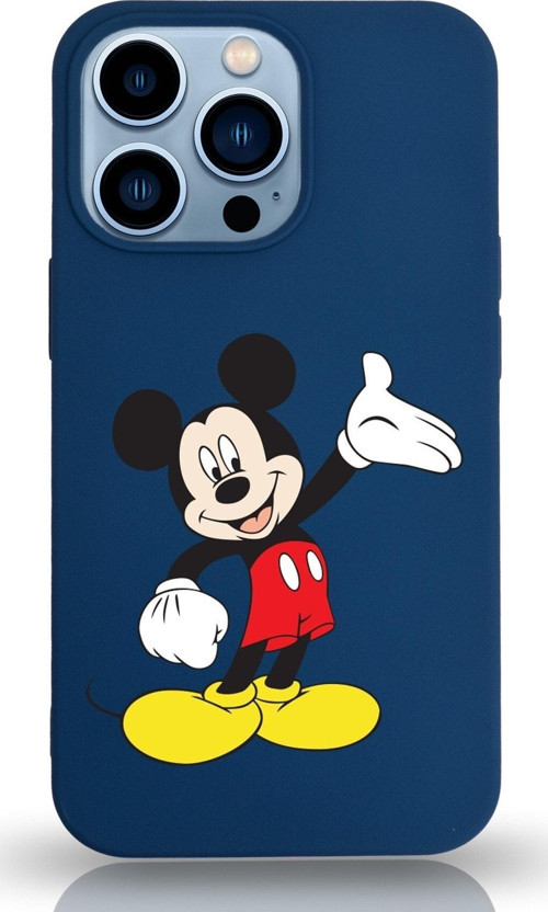 Iphone 13 Pro Uyumlu Lansman Kılıf Mickey Mouse Tasarımlı Altı Kapalı Içi Kadife Kaplı Kapak