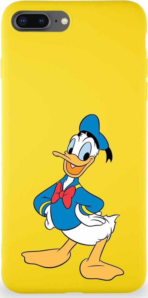 Iphone 8 Plus Uyumlu Soft Premier Kapak Donald Duck-C Tasarımlı Silikon Kılıf - Sarı