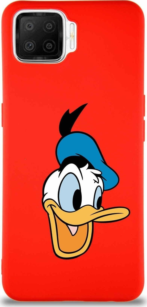 Oppo A73 Soft Premier Kapak Donald Duck-A Tasarımlı Silikon Kılıf - Kırmızı