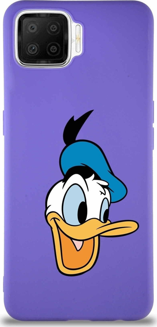 Oppo A73 Soft Premier Kapak Donald Duck-A Tasarımlı Silikon Kılıf - Mor
