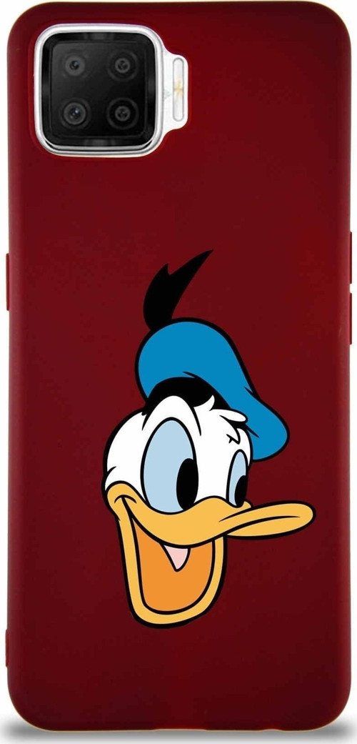 Oppo A73 Soft Premier Kapak Donald Duck-A Tasarımlı Silikon Kılıf - Mürdüm