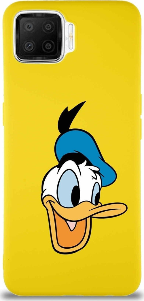 Oppo A73 Soft Premier Kapak Donald Duck-A Tasarımlı Silikon Kılıf - Sarı
