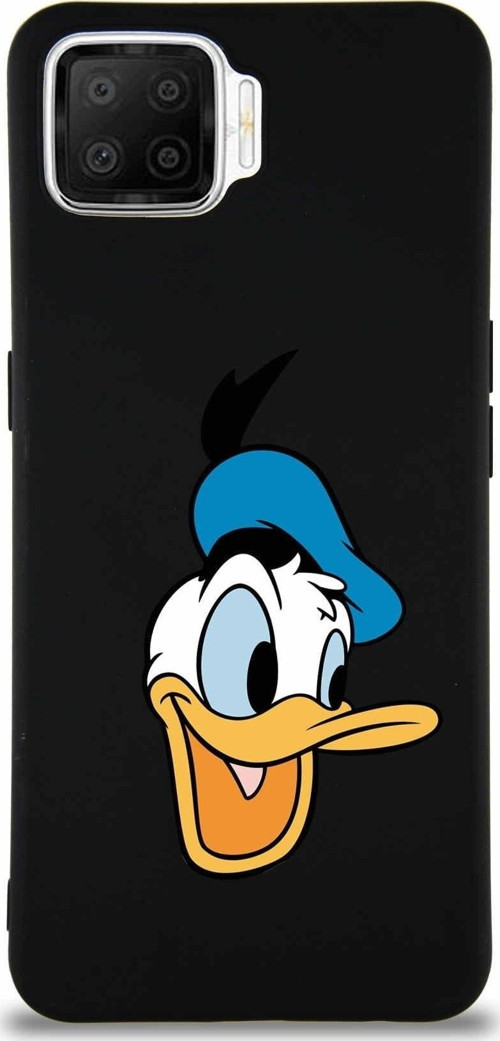 Oppo A73 Soft Premier Kapak Donald Duck-A Tasarımlı Silikon Kılıf - Siyah