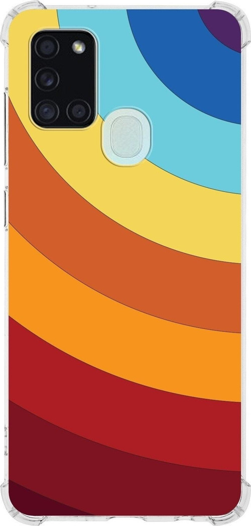 Samsung Galaxy A21S Köşe Korumalı Antişok Kapak Renk Cümbüşü Tasarımlı Silikon Kılıf