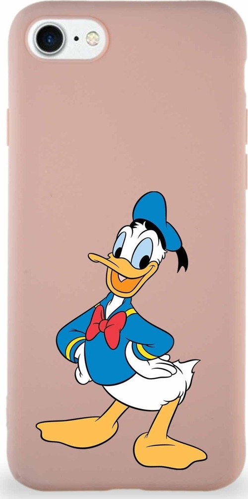 Iphone Se 2022 Uyumlu Soft Premier Kapak Donald Duck-C Tasarımlı Silikon Kılıf - Pudra