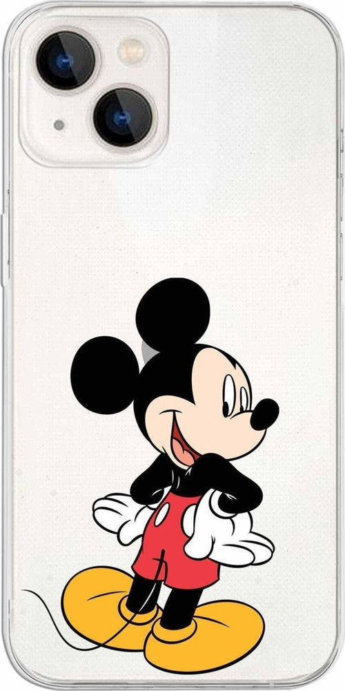 Iphone 13 Uyumlu Kapak Mickey Mouse Tasarımlı Şeffaf Silikon Kılıf