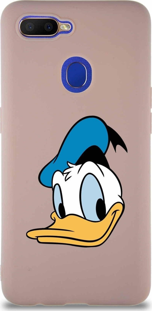Oppo Ax7 Soft Premier Kapak Donald Duck-B Tasarımlı Silikon Kılıf - Pudra