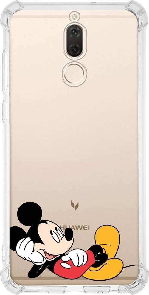 Huawei Mate 10 Lite Köşe Korumalı Antişok Kapak Mickey Mouse Tasarımlı Şeffaf Kılıf