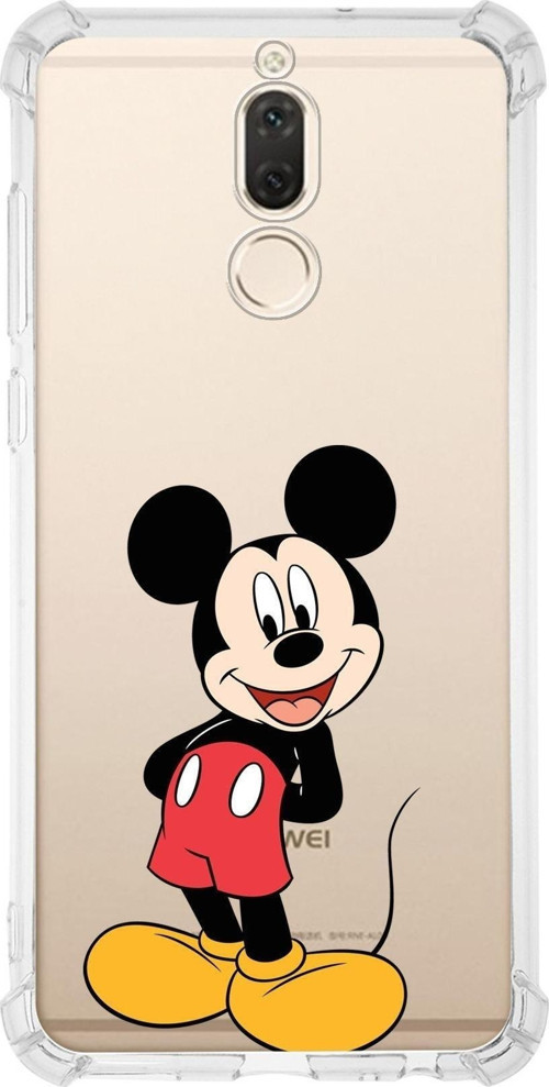Huawei Mate 10 Lite Köşe Korumalı Antişok Kapak Mickey Mouse Tasarımlı Şeffaf Kılıf