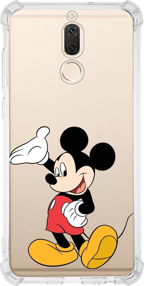 Huawei Mate 10 Lite Köşe Korumalı Antişok Kapak Mickey Mouse Tasarımlı Şeffaf Kılıf