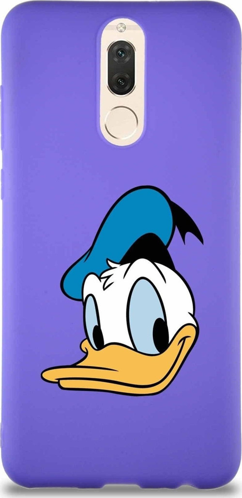 Huawei Mate 10 Lite Soft Premier Kapak Donald Duck-B Tasarımlı Silikon Kılıf - Mor