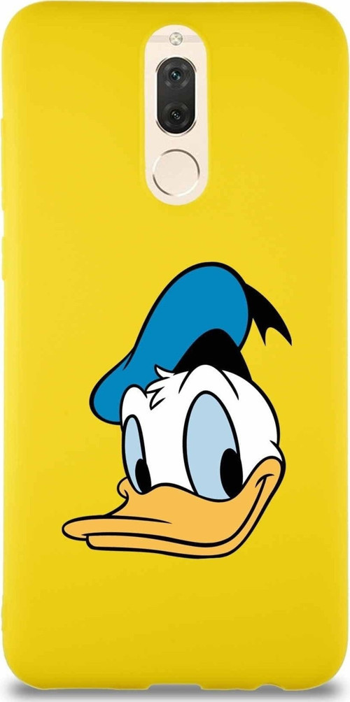 Huawei Mate 10 Lite Soft Premier Kapak Donald Duck-B Tasarımlı Silikon Kılıf - Sarı