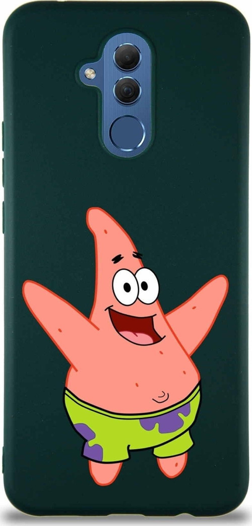 Huawei Mate 20 Lite Soft Premier Kapak Patrick Yıldız Tasarımlı Silikon Kılıf - Yeşil