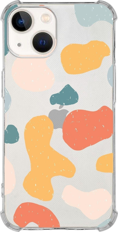 Apple Iphone 13 Mini Uyumlu Köşe Korumalı Antişok Kapak Grunge Tasarımlı Şeffaf Kılıf